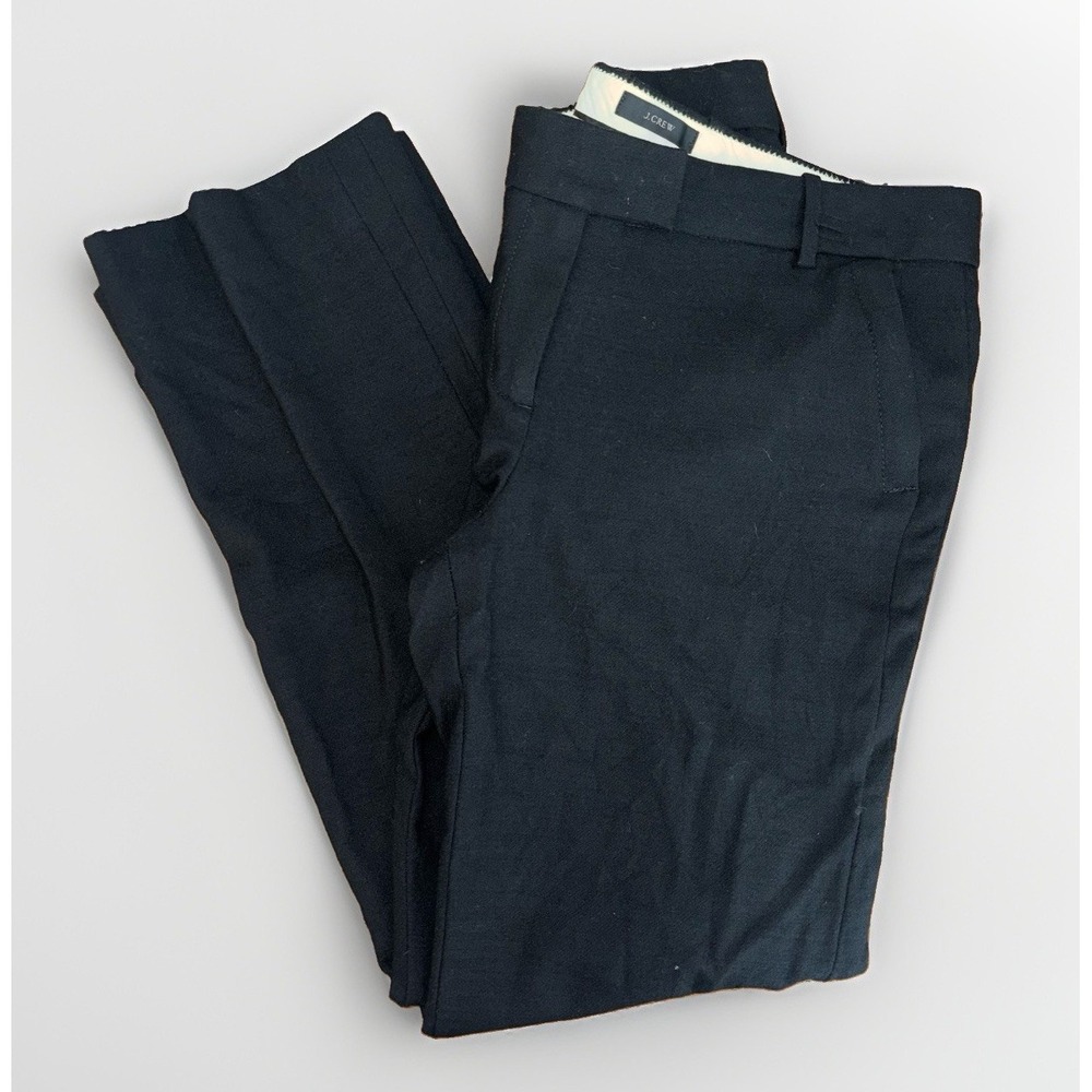J. Crew Campbell Trouser Wool Blend Ankle Pants In Black Size: 6